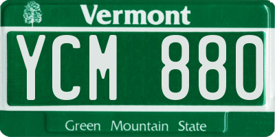 VT license plate YCM880
