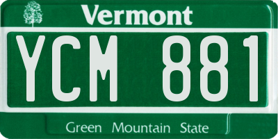 VT license plate YCM881