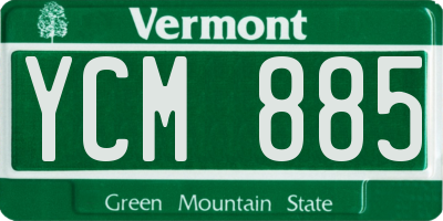 VT license plate YCM885