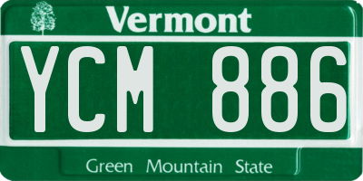 VT license plate YCM886