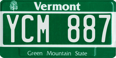 VT license plate YCM887