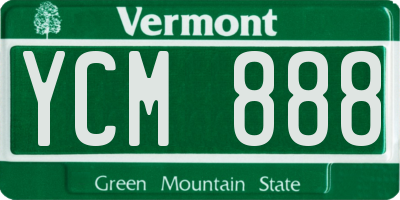 VT license plate YCM888