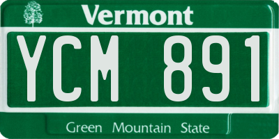 VT license plate YCM891