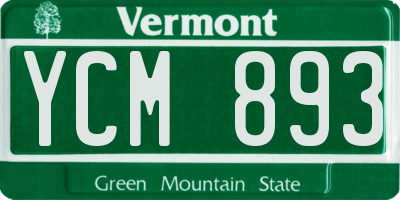 VT license plate YCM893