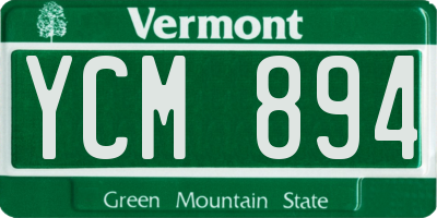 VT license plate YCM894