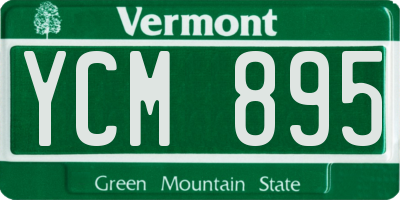 VT license plate YCM895