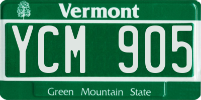 VT license plate YCM905