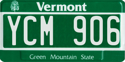 VT license plate YCM906