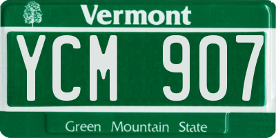 VT license plate YCM907