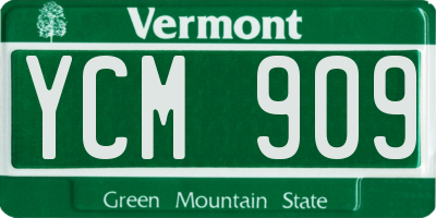 VT license plate YCM909