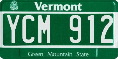 VT license plate YCM912