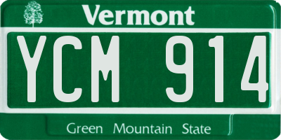 VT license plate YCM914