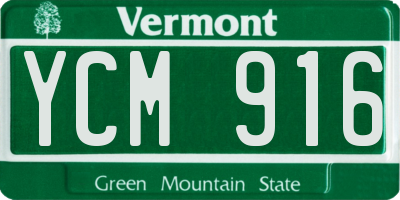 VT license plate YCM916