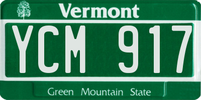 VT license plate YCM917
