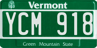 VT license plate YCM918
