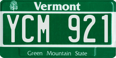 VT license plate YCM921