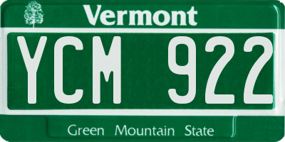 VT license plate YCM922