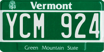 VT license plate YCM924