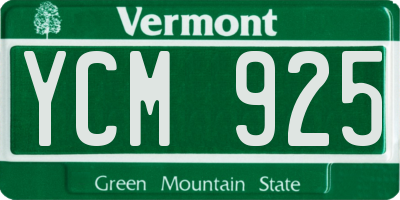 VT license plate YCM925