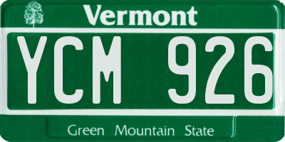 VT license plate YCM926