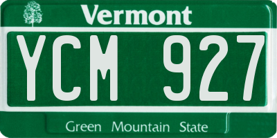 VT license plate YCM927