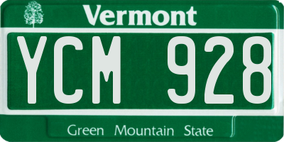 VT license plate YCM928