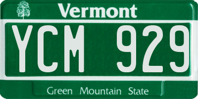 VT license plate YCM929