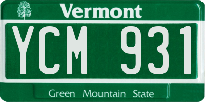 VT license plate YCM931