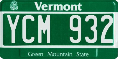 VT license plate YCM932