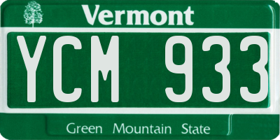 VT license plate YCM933