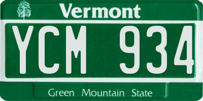 VT license plate YCM934