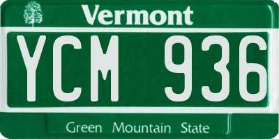 VT license plate YCM936