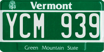 VT license plate YCM939
