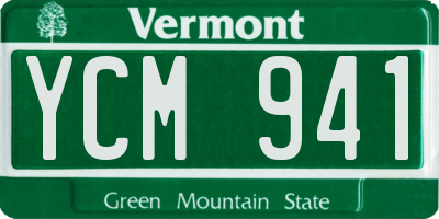 VT license plate YCM941