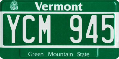 VT license plate YCM945