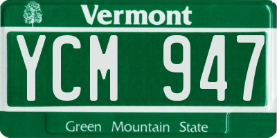 VT license plate YCM947