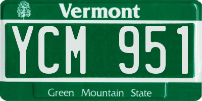 VT license plate YCM951