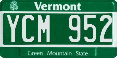 VT license plate YCM952