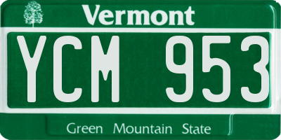 VT license plate YCM953