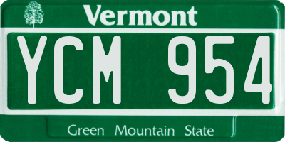VT license plate YCM954