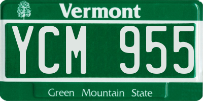 VT license plate YCM955