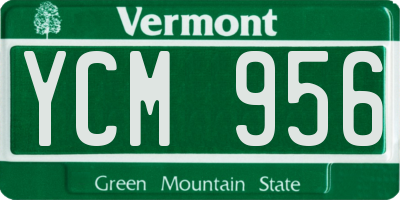 VT license plate YCM956