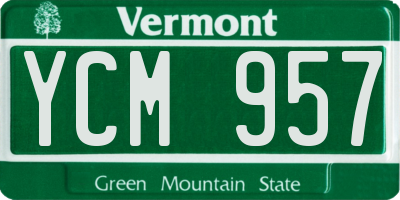 VT license plate YCM957