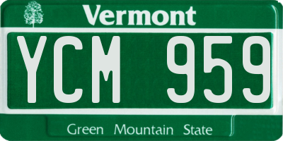 VT license plate YCM959