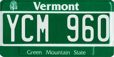 VT license plate YCM960