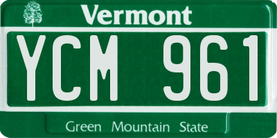 VT license plate YCM961