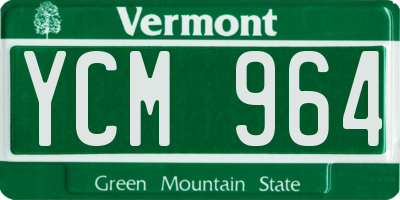 VT license plate YCM964