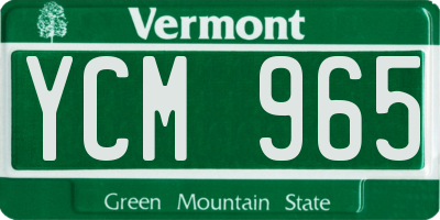 VT license plate YCM965
