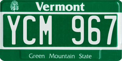 VT license plate YCM967