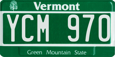 VT license plate YCM970